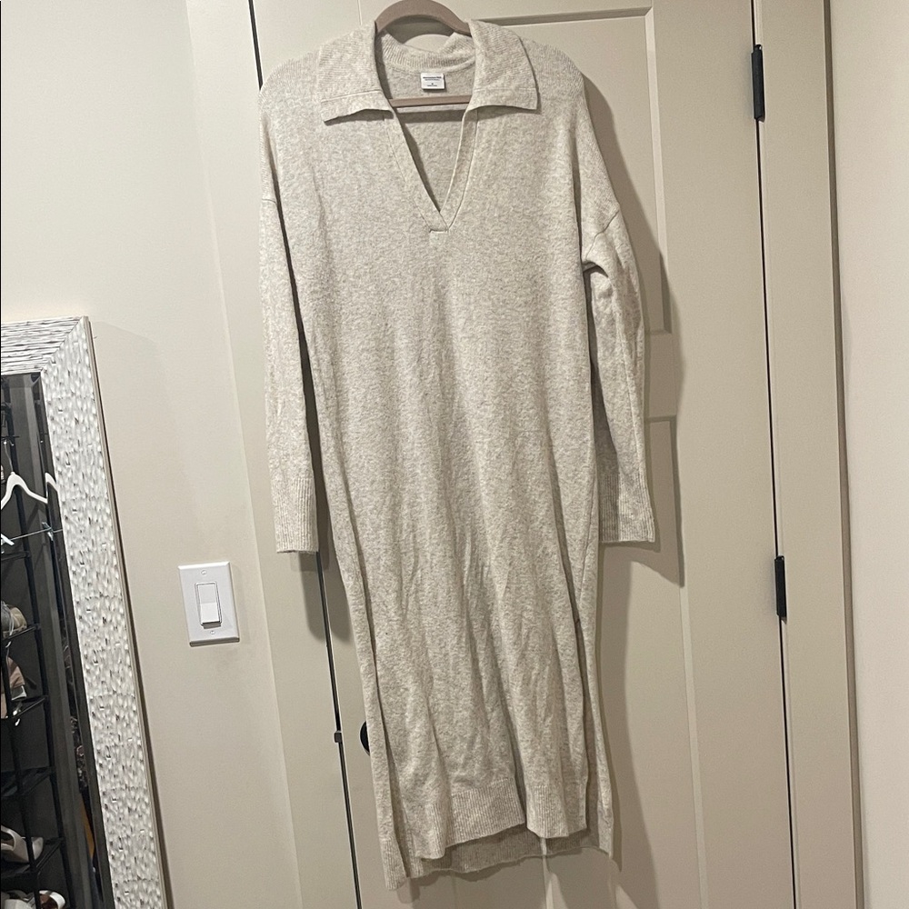 Abercrombie & Fitch Beige Knit Sweater Dress